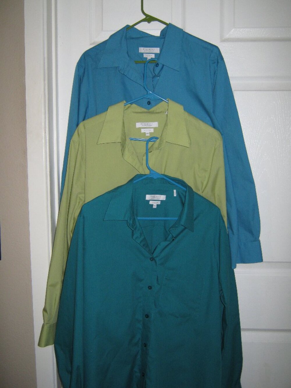 3 Foxcroft Classic Boyfriend Style Blouses Size 16W.